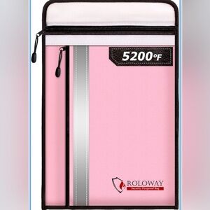 Roloway Security Fireproof Bag 15x11 Pink